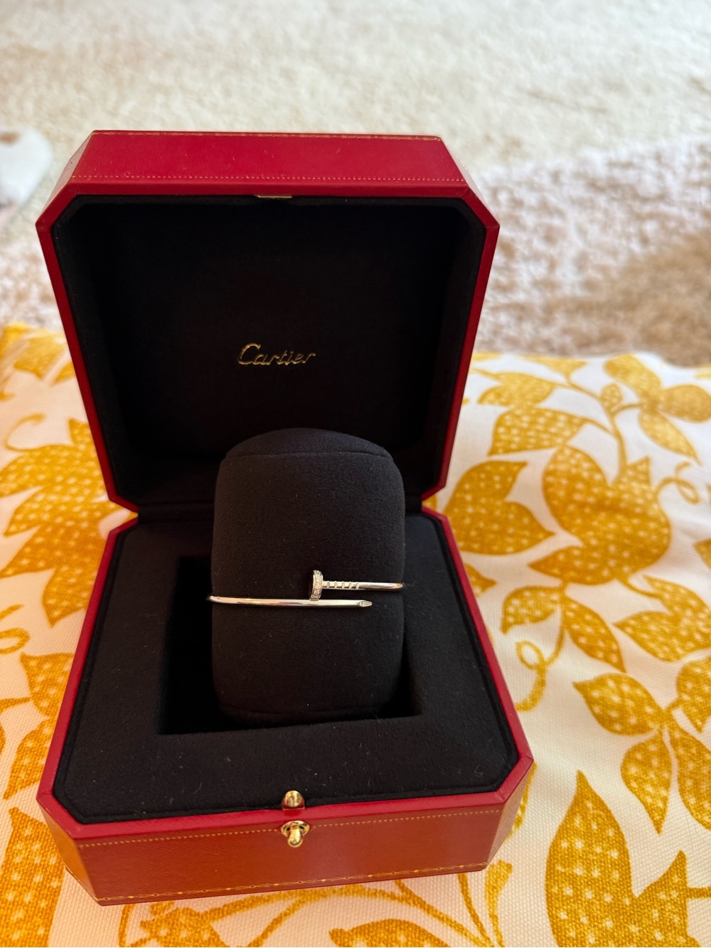 Cartier Juste Un Clou Bracelet - Small / White Gold with Diamonds - Size 15